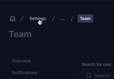 Breadcrumbs component preview
