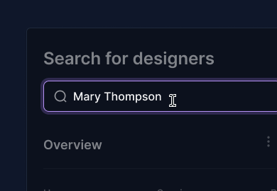 Search component preview