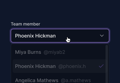 Select component preview